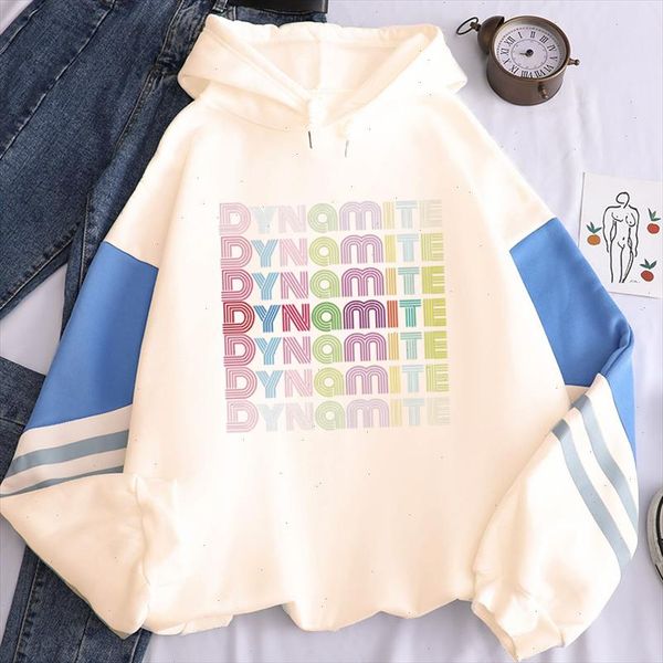 

new contrasting hoodie kpop bangtan boys dynamite letter print contrast color hoodie casual pullovers hoodies ulzzang top, Black