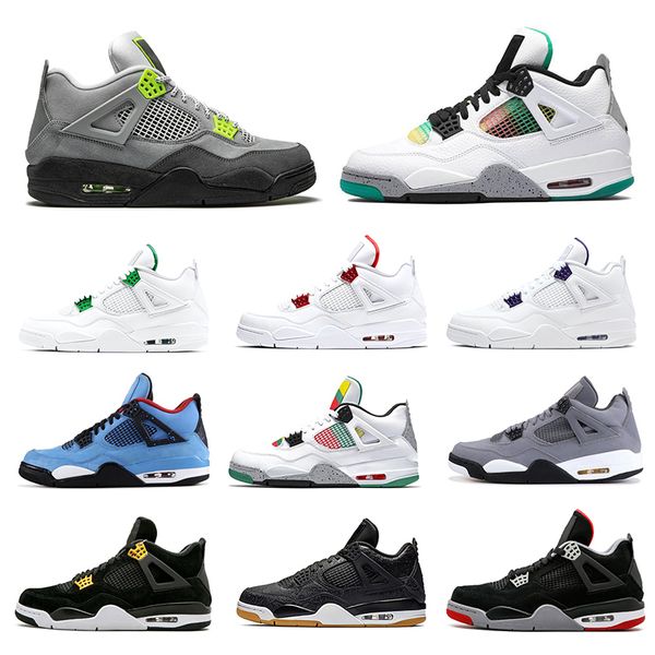 

4 rasta jumpman 4s men basketball shoes bred black cat metallic what the neon cool grey loyal blue mens sport shoes sneakers 7-13, White;red