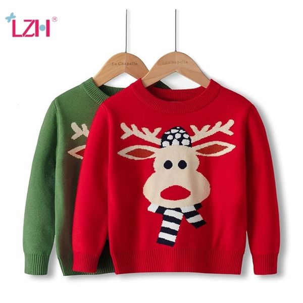 

lzh 2020 new winter autumn round neck cartoon sweatshirt for children christmas boy clothes knitting double layer girls sweater lj201216, Black
