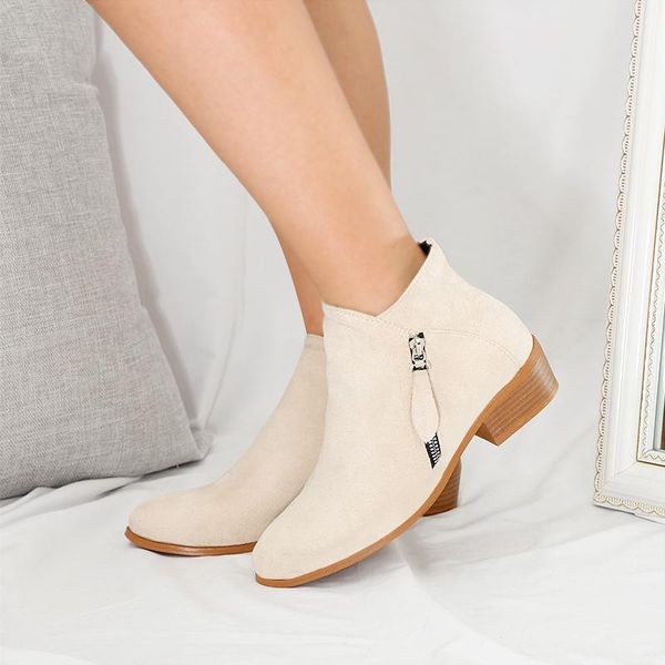 

women boots autumn pu leather chunky heels ankle boots fashion pointed toe short boot zipper casual winter plus size 2021, Black