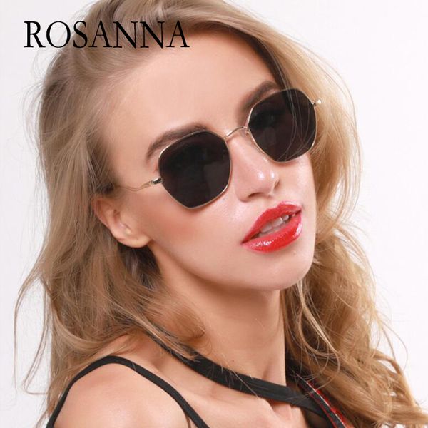 

sunglasses rosanna 2021 women fashion brand designer metal square frame yellow pink, White;black