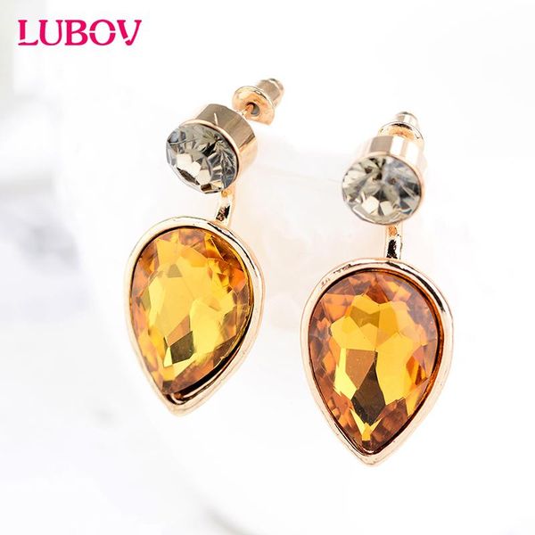 

new brand detachable deep blue crystal water stud earrings 2021 fashion small cute jewelry summer party earrings for women gift, Golden;silver