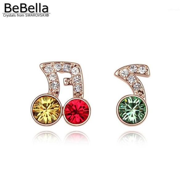 

stud bebella music note earrings made with elements1, Golden;silver