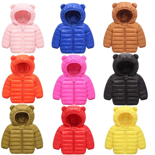 

девочки мальчики parka свет детская куртка hood утка вниз пальто зимы детей куртки весна осень малышей верхняя одежда 3-18 месяц y200901, Blue;gray