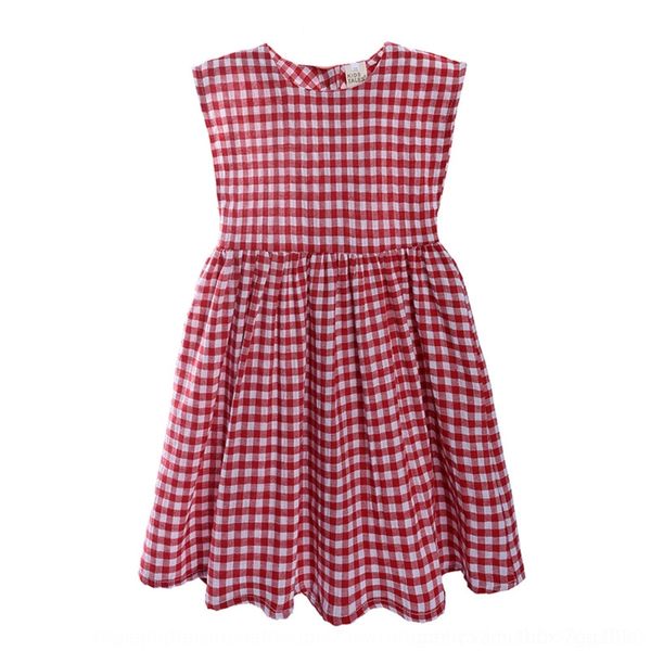

lzrt6 2020 girls summer baby skirt plaid korean plaid skirtshort-sleeved princess dress fashion skirtchildren's style children's d, Black;gray