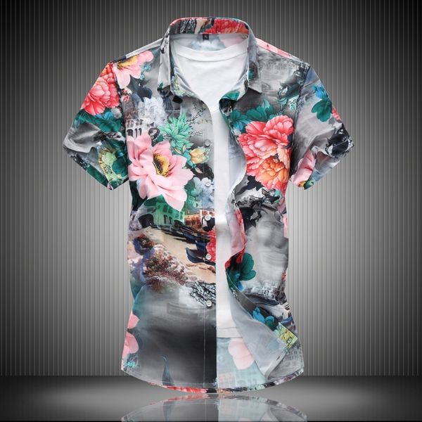 

2021 new mode 9 style manga design short shirt impression beach male blouse summer clothing asian size 5xl 6xl 7xl 97af, White;black