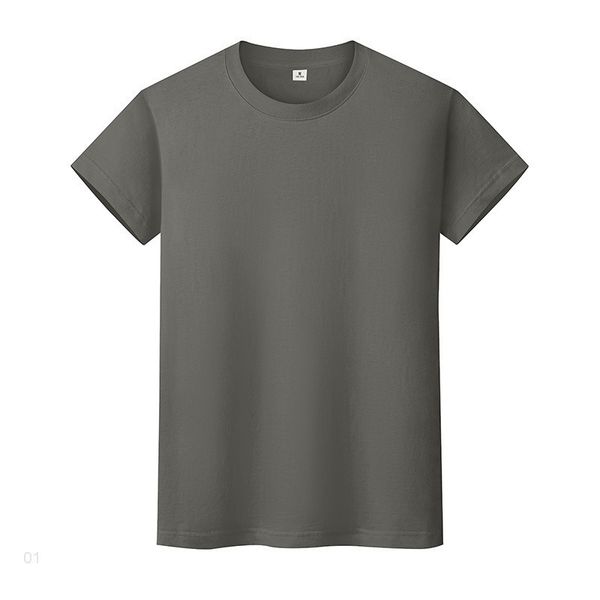 

new round neck solid color t-shirt summer cotton bottoming shirt short-sleeved mens and womens half-sleeved utn6i