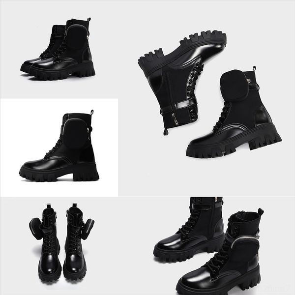 

wc85s leather doc boot men women winter shoes boots motorcycle ankle walletchecker woman boots snow, Black