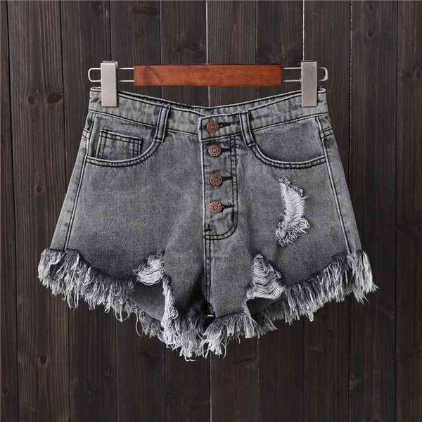 

summer womens clothing hole high waist female denim shorts solid large size 6xl straight fashion jean, White;black