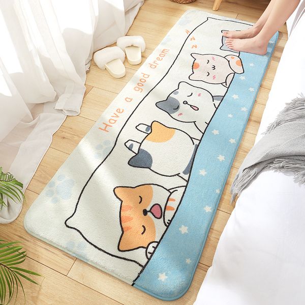 

long floor mat bedside rug er soft and comfortable lamb velvet foot mat non-slip absorbent bathroom door mat bedroom carpet