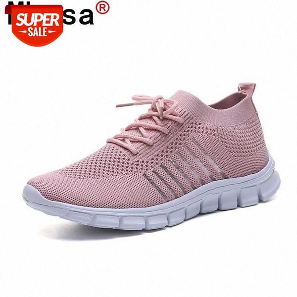 

new fashion socks casual shoes woman vulcanized shoes breathable comfortable women walking lace-up woman mesh sneakers #du6f