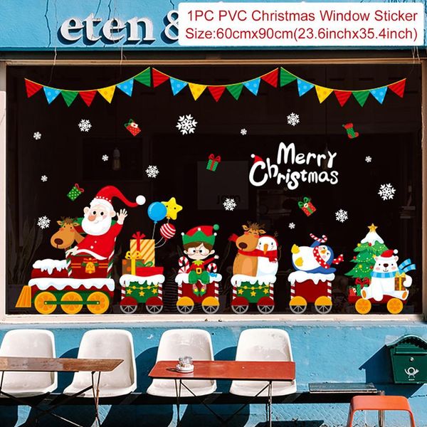 

с рождеством украшения окна наклейки рождественские украшения для дома 2020 сочельник рождество декор новый год 2021 noel navidad sqczcg