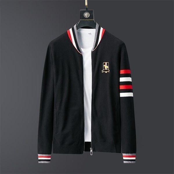 

cardigan men clothing fall winter long sleeve sweater plus size homme clothes korean style man cardigans coats 201104, White;black