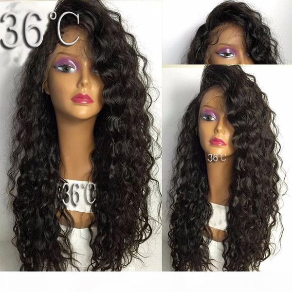 

paff curly lace front human hair wig brazilian remy hair natural color for women with baby hair pre plucked, Black;brown