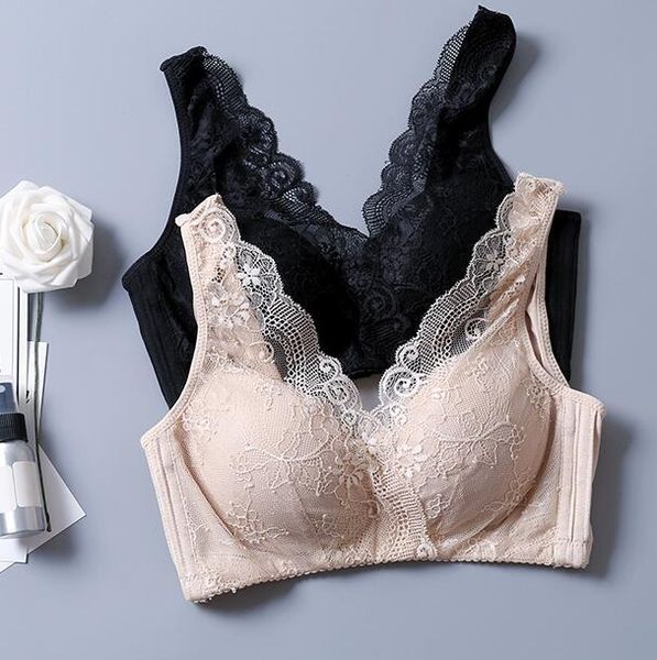 

1pc 100% silk knitted full lace comfortable wireless bra bralette sg410 201202, Red;black