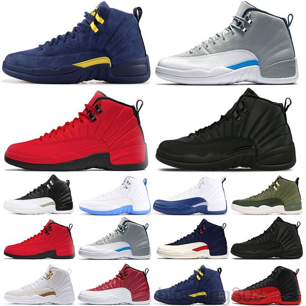 

new 12 12s jumpman basketballs shoes the master sunrise university gold sneakers with keychain tag white dark grey reverse taxi hkrr