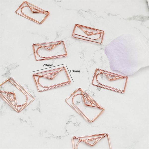 

клип 20шт лот розовое золото любовь бумаги творческое моделирование клип клипы металла офисные аксессуары скрепки металлические бумаги закла