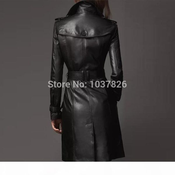 

cbrl ladies long leather jackets coat women fashion clothing womens leather coats 2014 casual long pu coat p002, Black