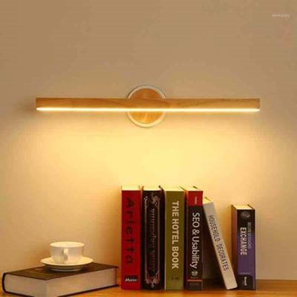 

wall lamp led for bedroom modern mirror lights wooden sconce wood luminaira bedside mount reading light1