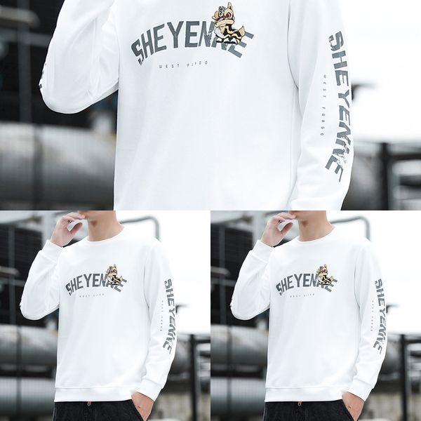 

чистый хлопок мужской весны и осень 2020 новая корейские моды шеи длинный рукав пальто top sweatersweater свитер studentscasual маль, Black