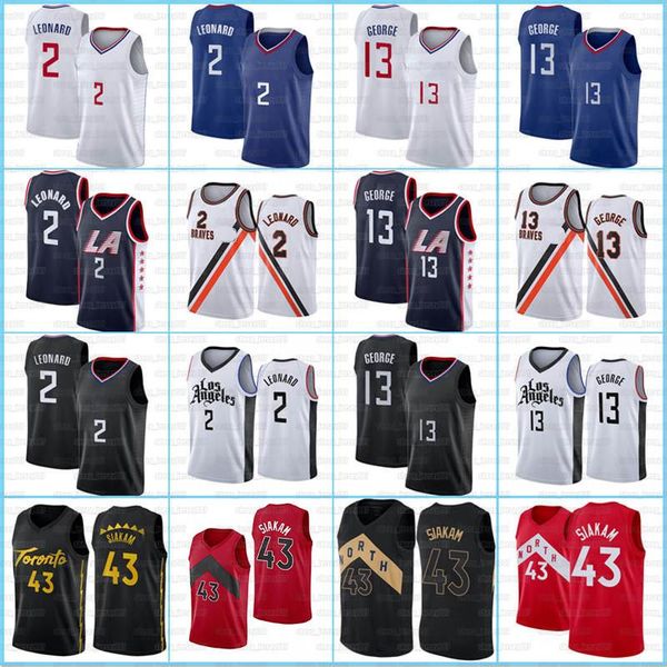 

kawhi 2 pascal leonard 43 siakam jersey paul 13 george 2021 new citytracy 1 mcgrady mens jersey vince 15 carter basketball team jerseys, Black;red