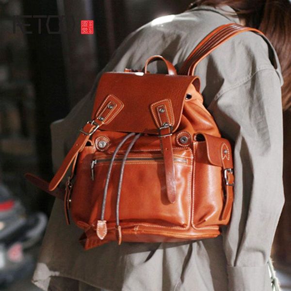 

aetoo wide shoulder leading layer cowhide handmade shoulder bag leather large capacity male and female couple casual vintage bag
