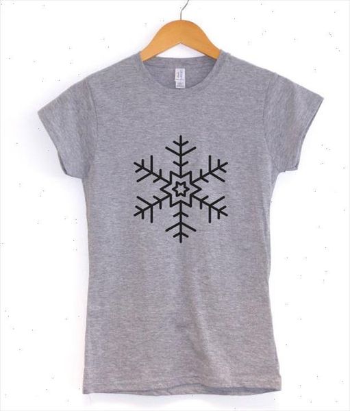 

snowflake print women t shirt cotton casual funny shirt for lady black white gray tee hipster drop ship z 179