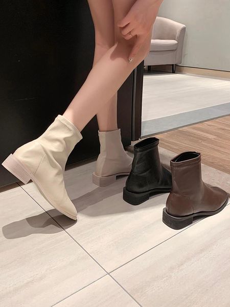 

zipper boots flat platform ankle booties women brand women's shoes boots-women low heels booties winter footwear clogs short, Black