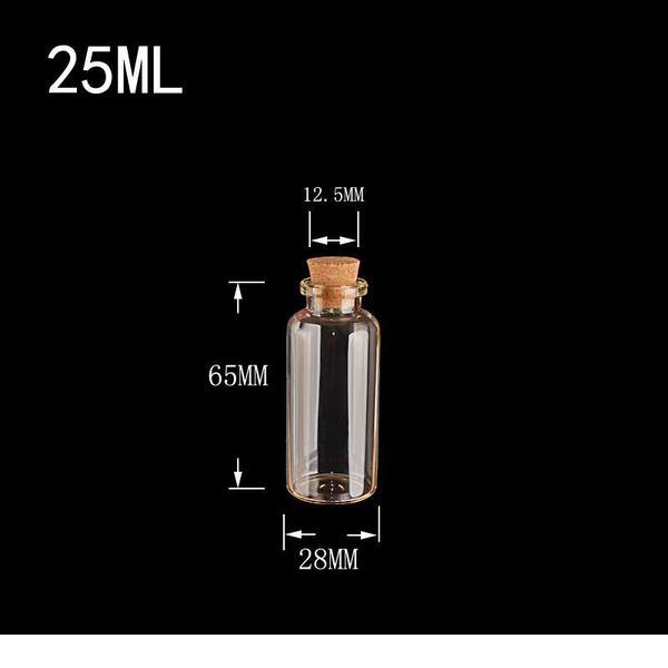 

28*65*12.5mm 25ml clear glass bottles with cork small transparent mini empty bottle glass vials jars 24pcs bbyreo