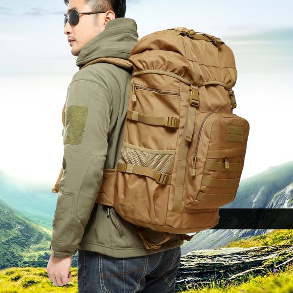 

55l outdoor backpack military tactical sports bag army camping travel hiking climbing pack multifunction backpack molle bags