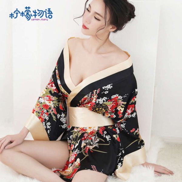 

underwear lemon new story japane 8156 uniform temptation suit cherry kimono, Black;white