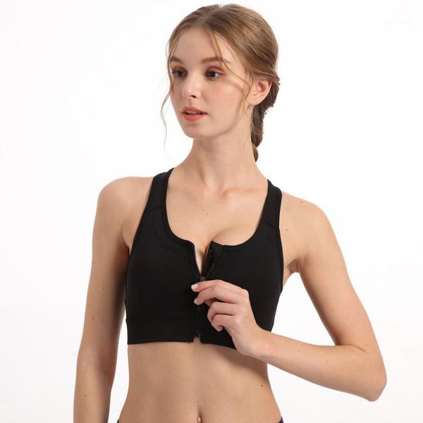 

gym clothing svokor plus size sports bra zipper women yoga fitness sportswear push up brassiere womens shockproof underwear solid, White;black