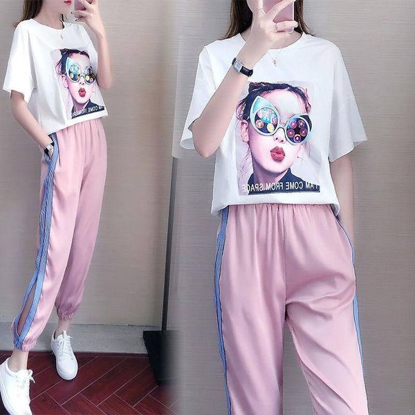 

2021 new western mode two pieces all female will see women's clothes playful hip-hop sports and ladies'tender leisure 35q7, White