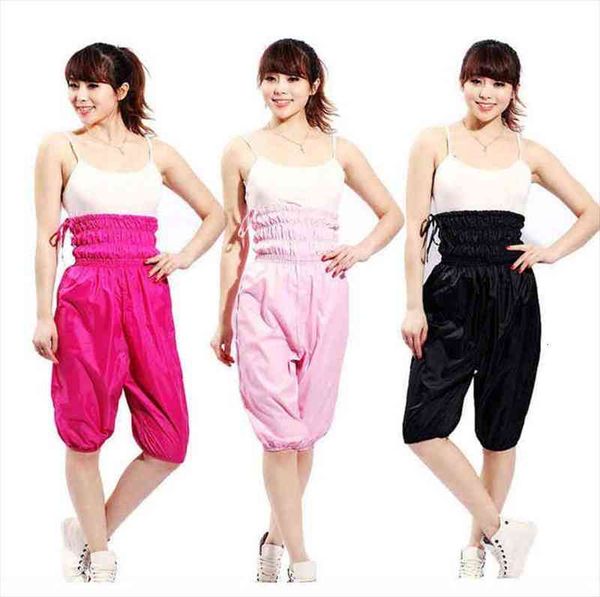 

woman women high waist sauna pants weight loss aerobics clothing slimming pants loose weight clothing sauna suit, Black;white
