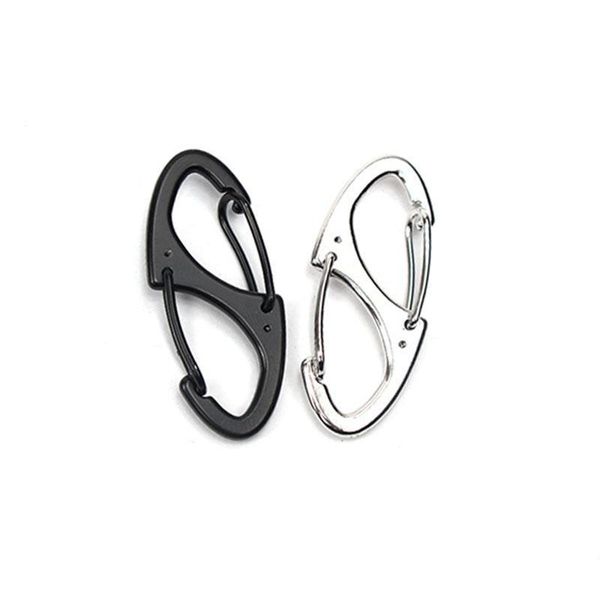 

100pcs zinc alloy 8 shaped carabiner s type edc spring keychain backpack clip quick hook lock buckle outdoor camping hik jllpxz