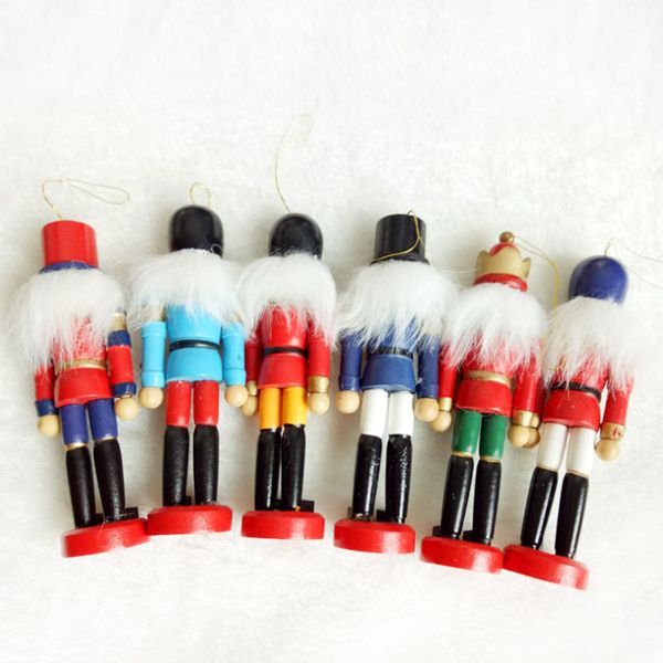 

ornaments 6pcs/set decoration popular christmas wholesale most colorful wooden nutcracker dolls for kids gift