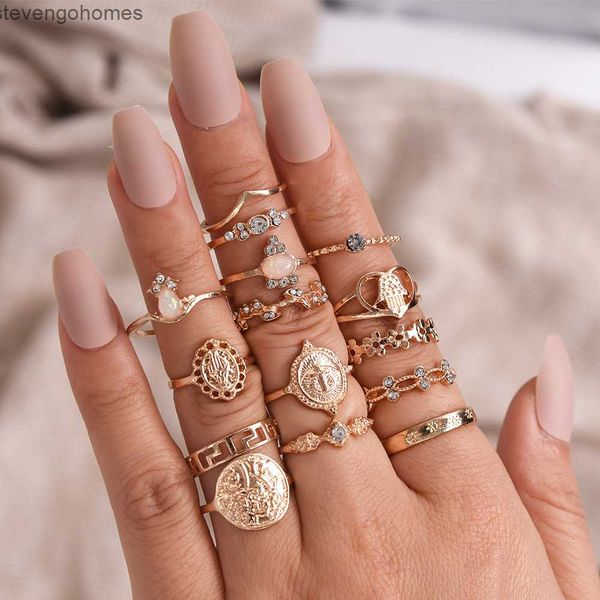 

joint classic gold cross love alloy women's ring set, Silver