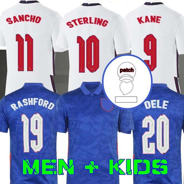 

2020 soccer jersey 2021 kane sterling vardy rashford dele 20 21 sancho abraham football shirt men + kids kit uniforms, Black;yellow