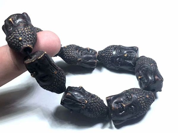 

yqtdmy 10 pcs punk retro dark buddha hip hop design amulet male jewelry gifts, Black