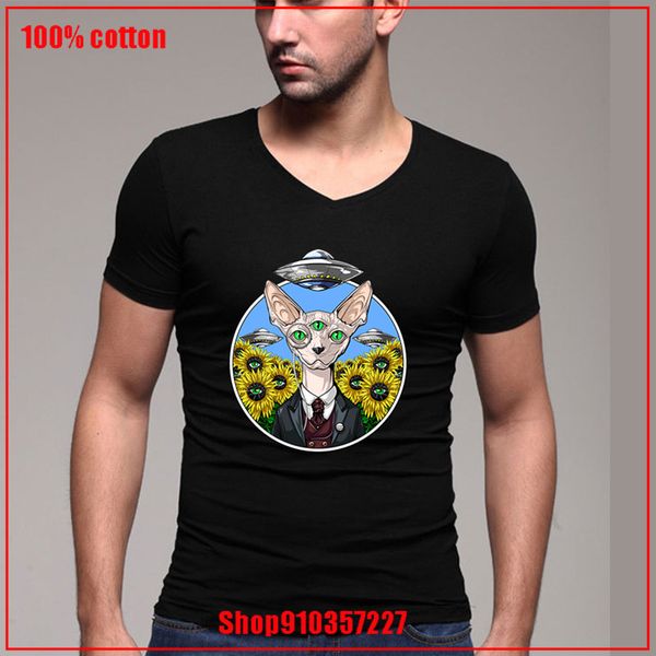 

sphynx cat alien abduction oversized graphic tee v men loose fashion brands sport hooded sweatshirt hoodie t shirt
