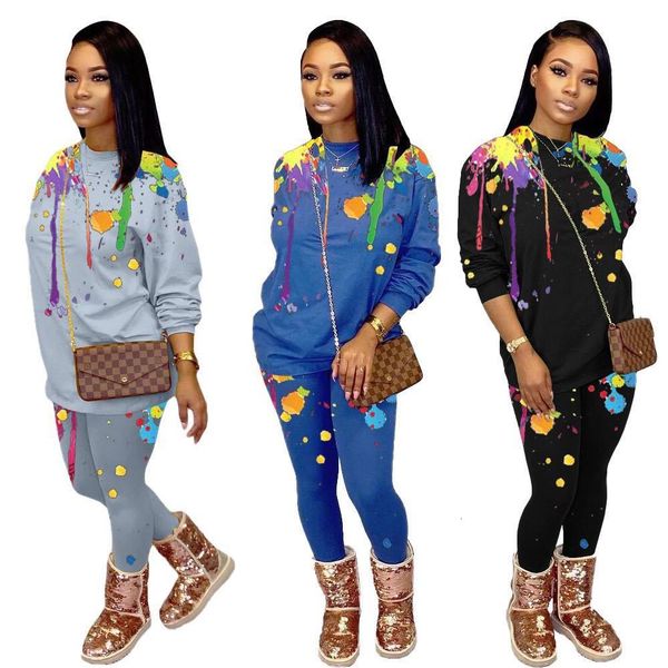 

wj5113 style tie dye casual sportswear fashion two piece set women clothing