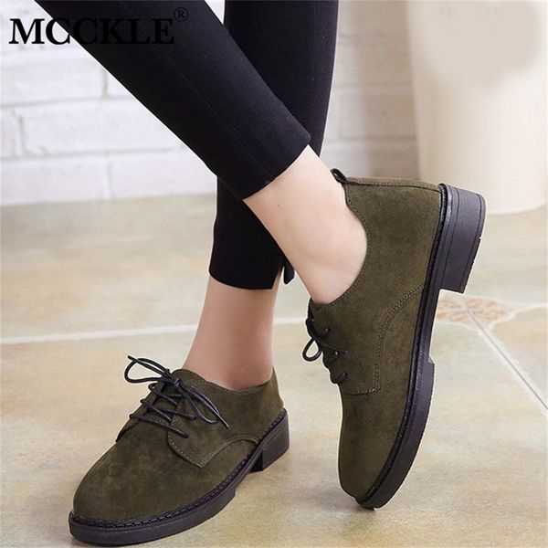 

mcckle autumn retro low heel shoes woman lace up suede female platfrom comfortable elegant ladies fashion classic footwear lj200820, Black