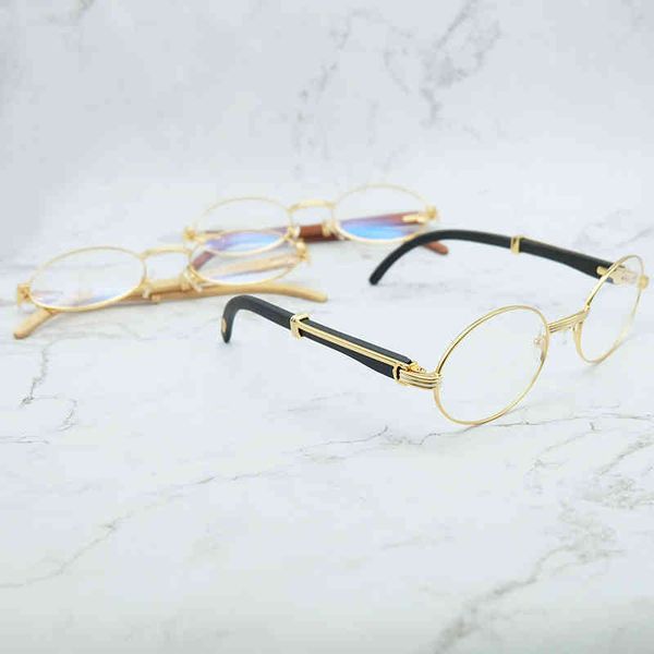 

2022 factory wholesale wood clear eye for men retro oval eyeglasses frame women mens accessories luxury gold optical frames, White;black