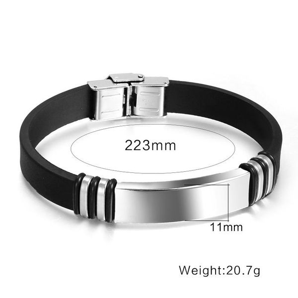 

силикон просто и великодушно личность высоко полированного гравировка ювелирных изделий браслеты браслеты wholesales мода для мужчин jllpnh, Golden;silver