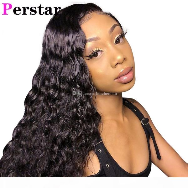 

water wave lace front wig with baby hair pre plucked hairline glueless 150 density water curly human hair lace frontal wig, Black;brown