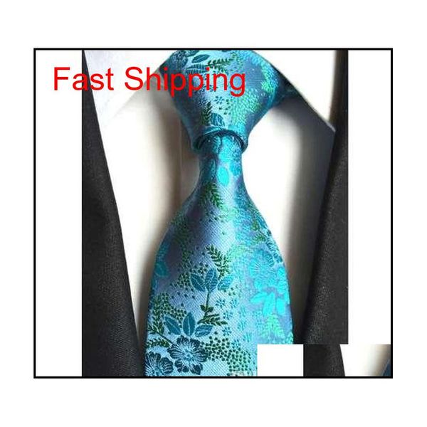 

factory 7 styles navy blue floral flowers jacquard classic men neck ties 100% silk wedding party gravata qylaxe new_dhbest, Black;gray