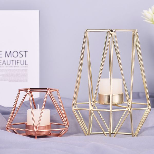 

brand new and nordic style wrought iron geometric candle holders home decoration metal crafts stylish