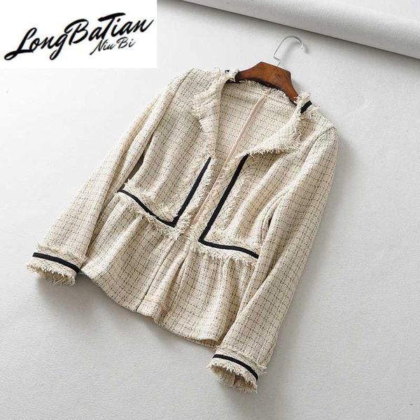 

2020 spring summer new korean style twill thin long sleeve ruffled cardigan short jacket tassel fashion loose women coat1, Black;brown