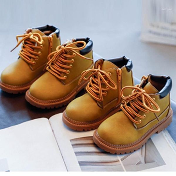 

fashion 2021 warm winter girls boys boot shoes kids children baby pu leather retro velvet boots zapatos s114711, Black;grey
