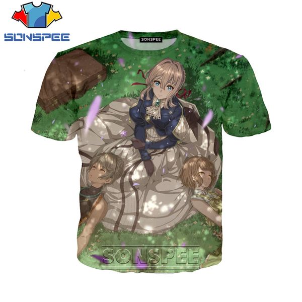 

anime violet evergarden 3d print shirts graphic aesthetic anime men clothing